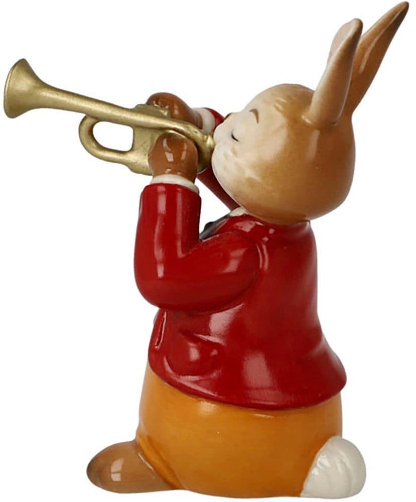 Goebel Osterhase Figur Hase - Eifriger Trompeter | Mehrfarbig