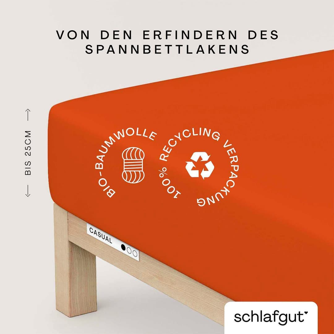Schlafgut CASUAL Spannbettlaken | Rot