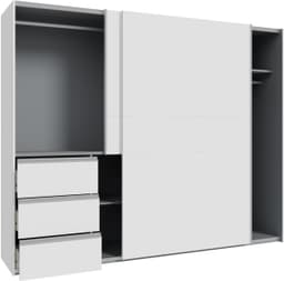 FORTE Schwebetürenschrank | Weiß