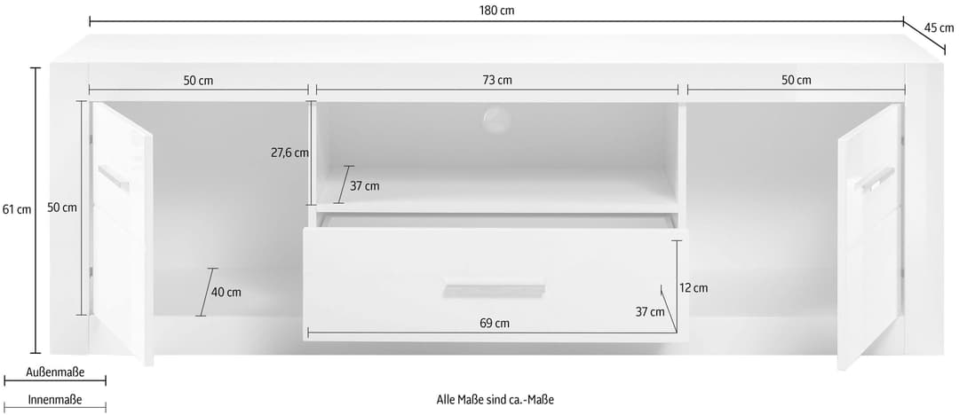 Home affaire Lowboard BIANCO | Weiß