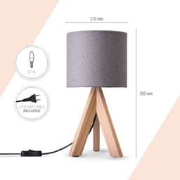 Paco Home Tischleuchte BAJO CANVAS UNI COLOR | Grau