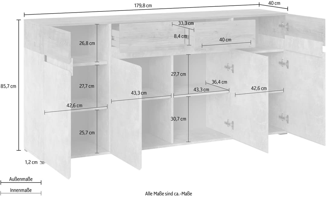 Home affaire Sideboard Rimini | Weiß