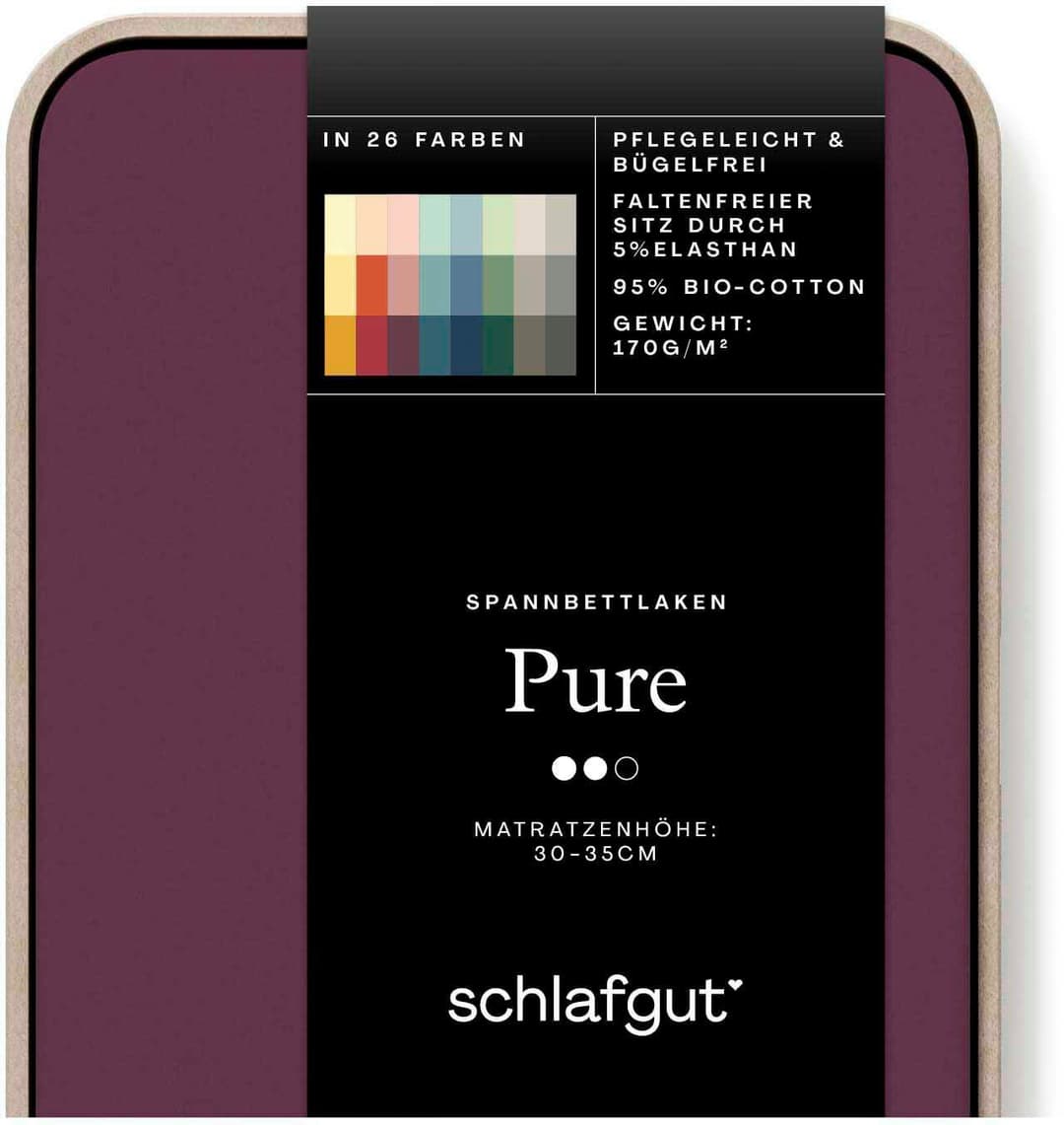 Schlafgut Spannbettlaken PURE Bio-Baumwolle | Lila