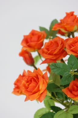 Kunstblume Wildrosen Busch im Topf | Orange
