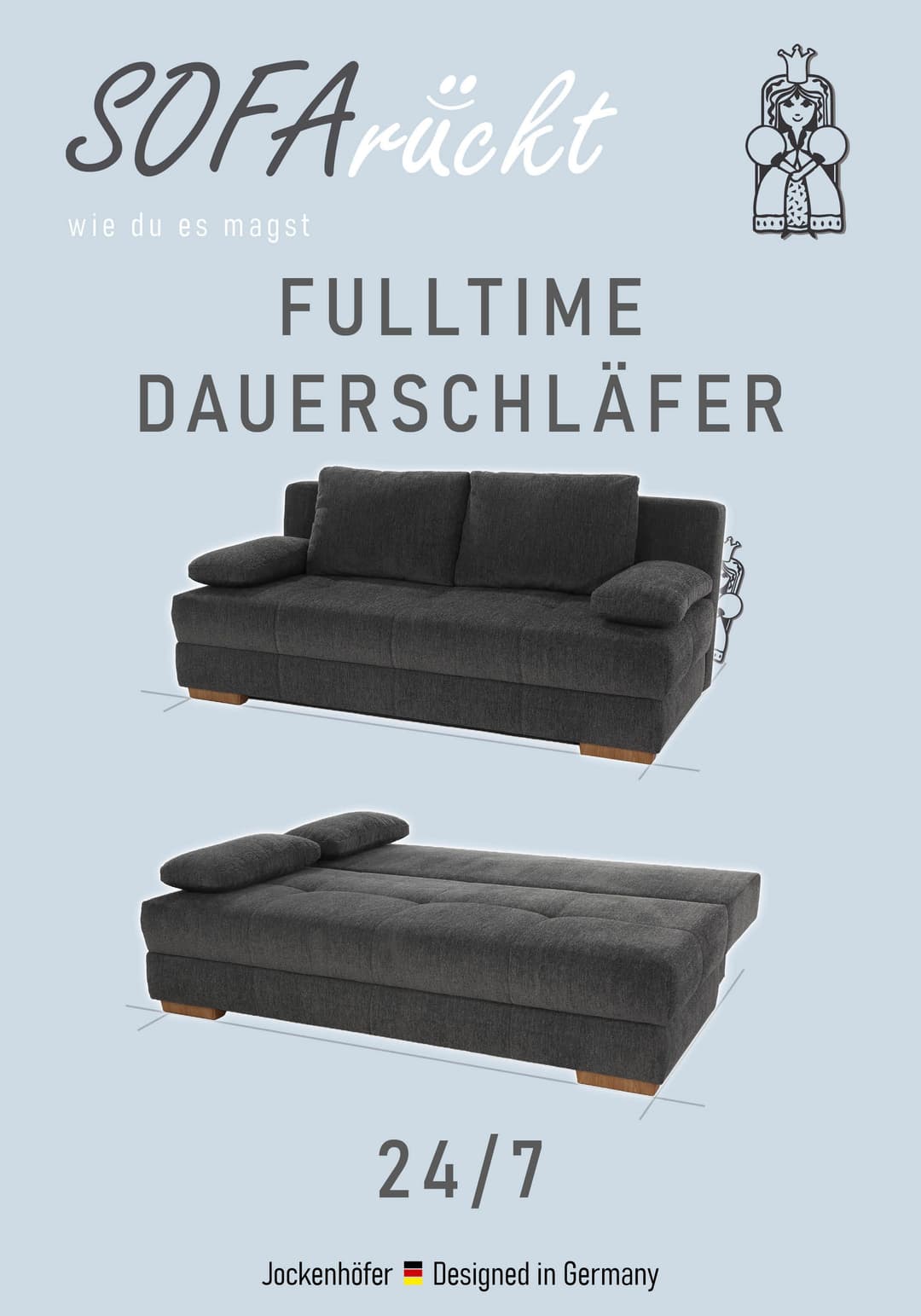 Jockenhöfer Gruppe Schlafsofa Calli | Grau