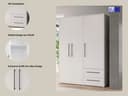 FORTE Kleiderschrank Mokkaris | Weiß 2