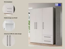 FORTE Kleiderschrank Mokkaris | Weiß