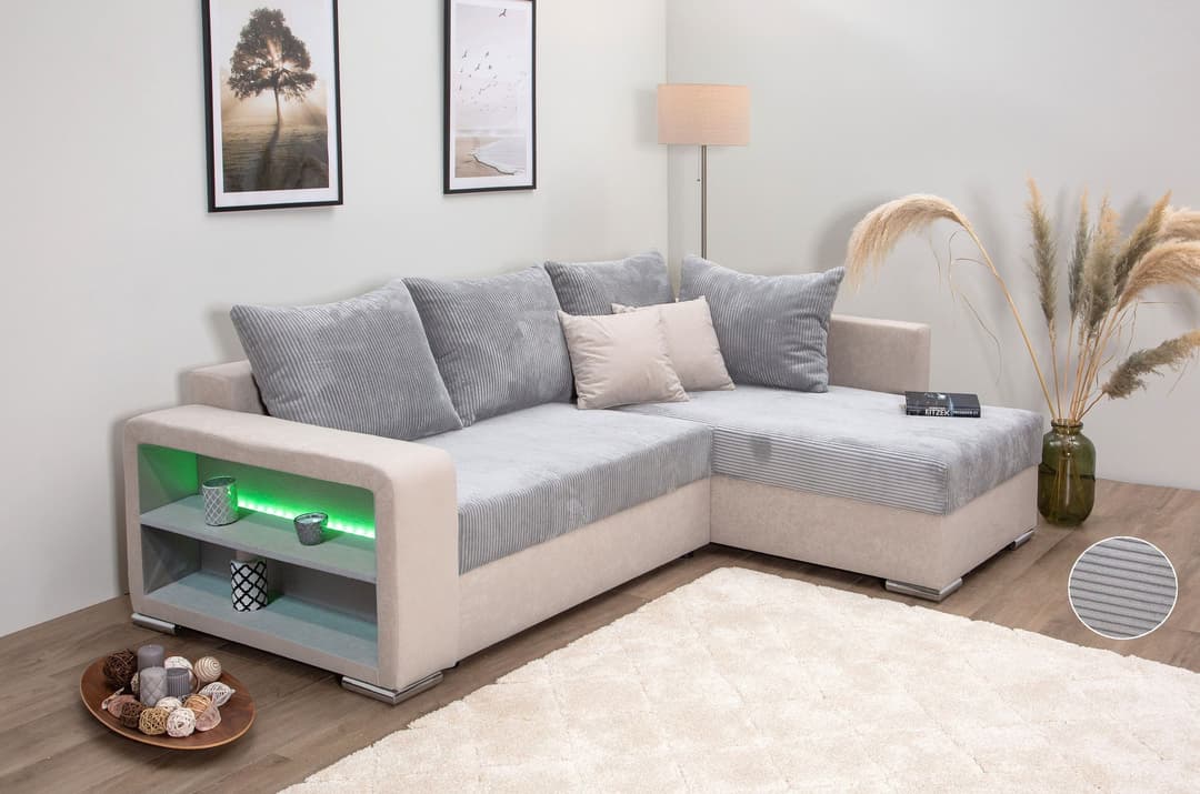 COLLECTION AB Ecksofa John L-Form | Grau