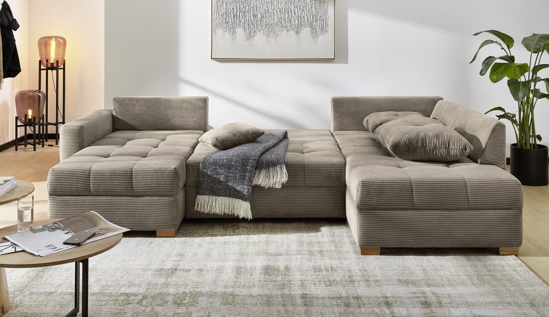 Jockenhöfer Gruppe Wohnlandschaft Abby U-Form | Braun