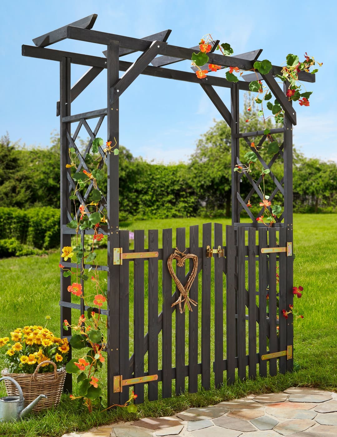 Promadino Rosenbogen Pergola Ben Set | Grau