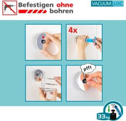 WENKO Zahnputzbecher Vacuum-Loc® Modell Quadro | Schwarz