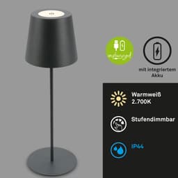 Briloner Leuchten Tischleuchte 2er Set LED Tischlampe kabellos