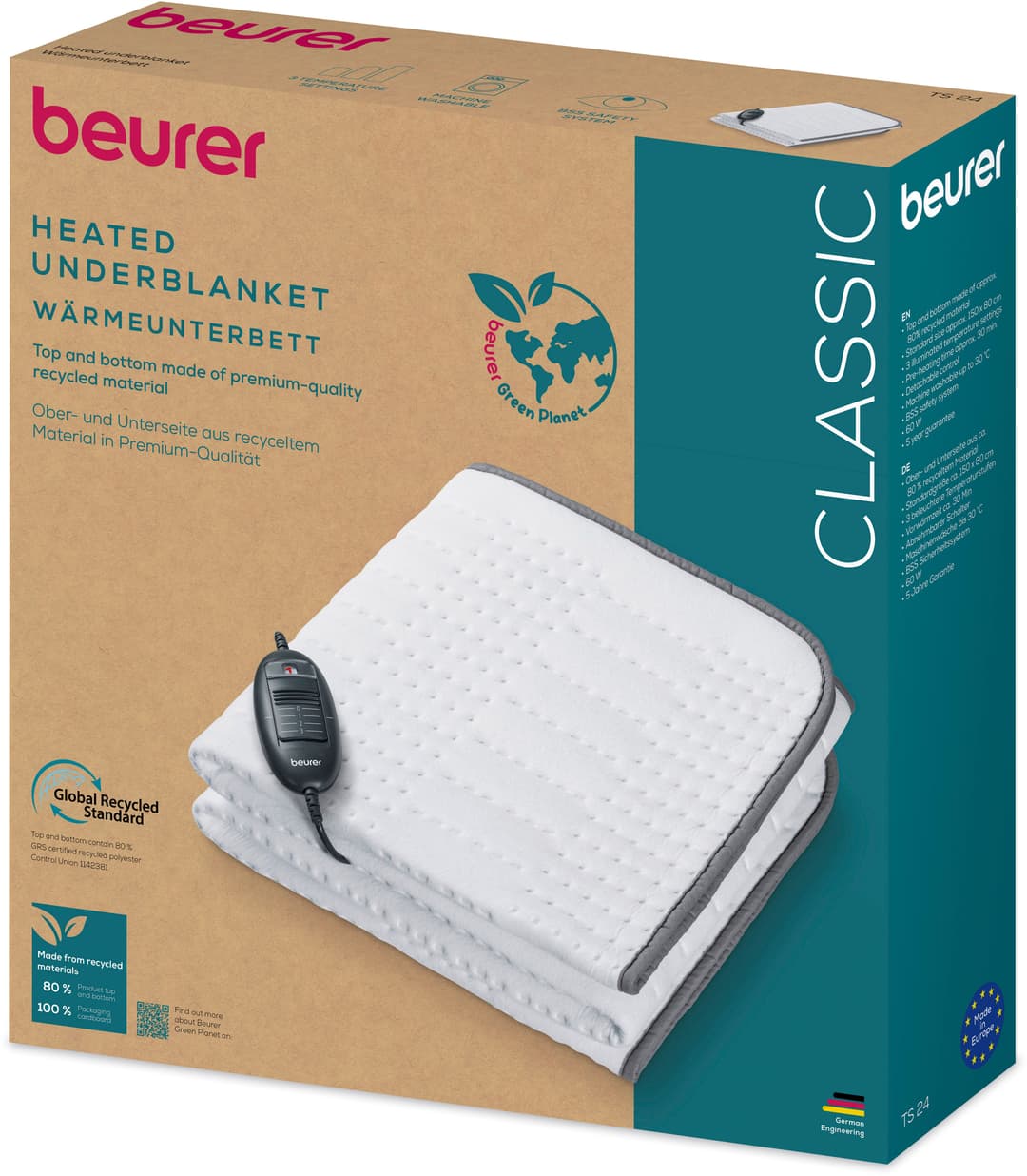 BEURER Wärmeunterbett TS 24 Green Planet | Weiß