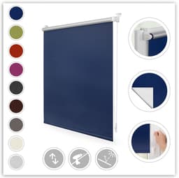 Seitenzugrollo Klemmfix Hitzeschutz | Blau