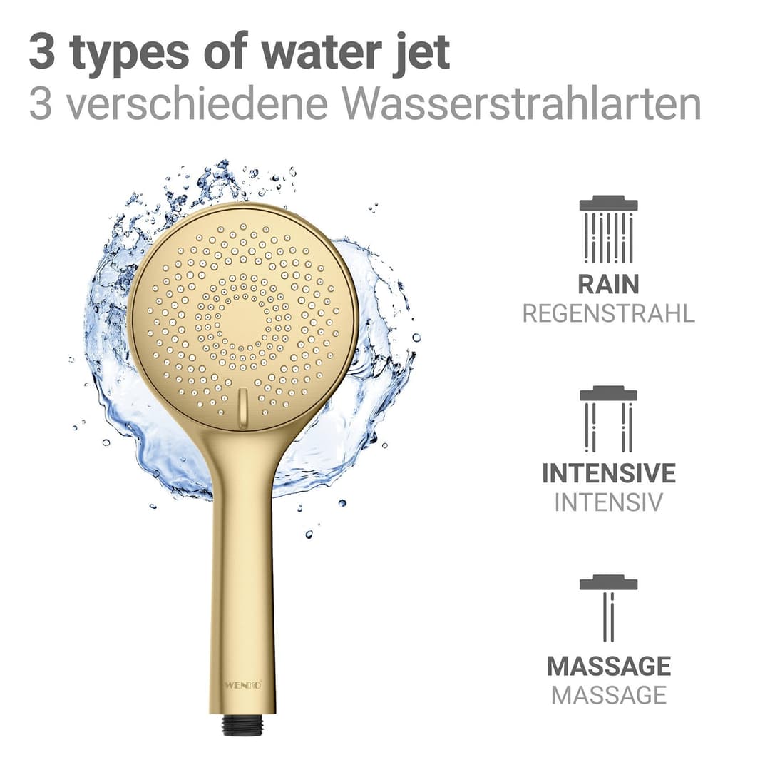 WENKO Handbrause Watersaving | Gold