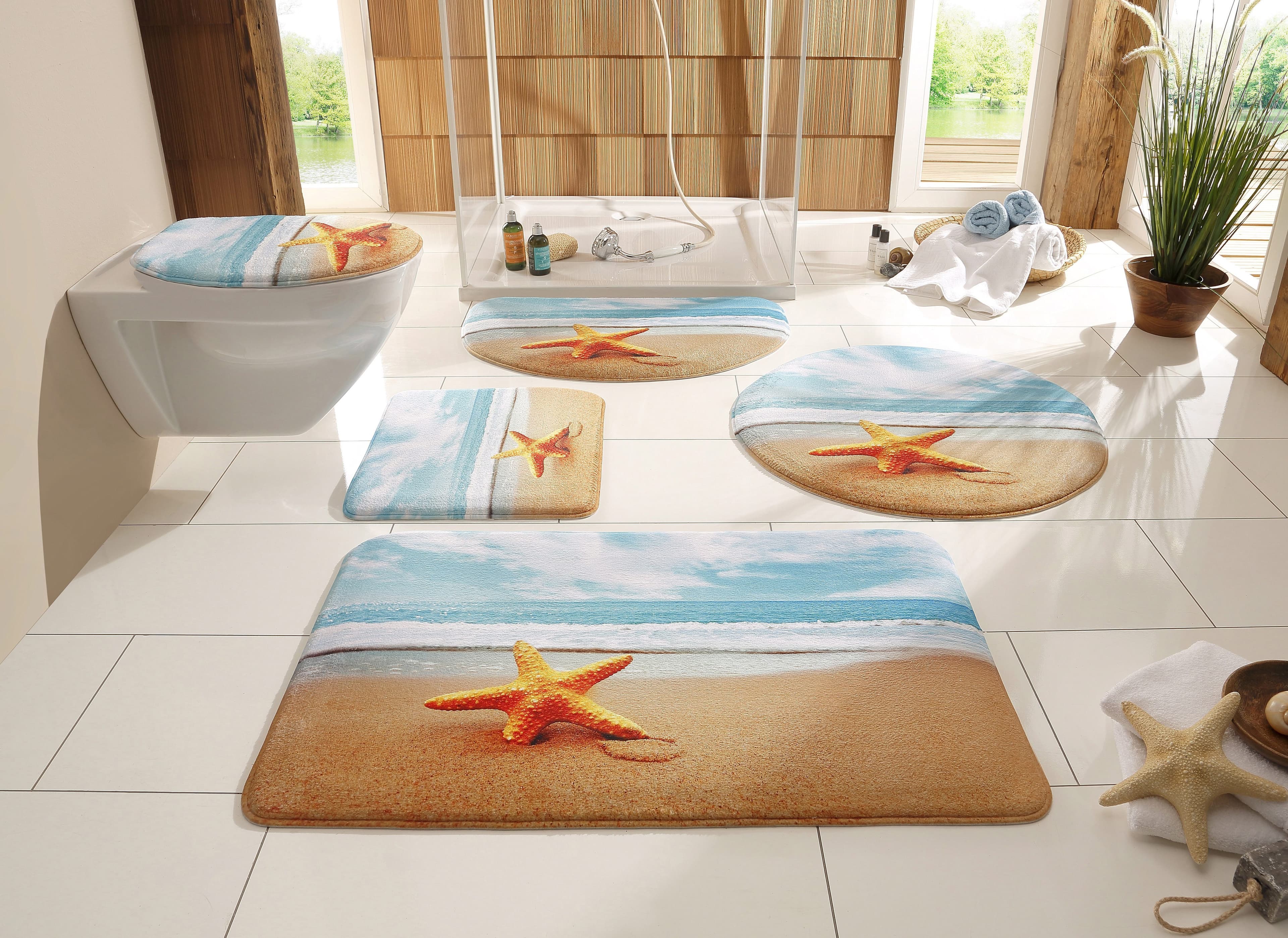 OTTO home Badematte Seestern | Mehrfarbig
