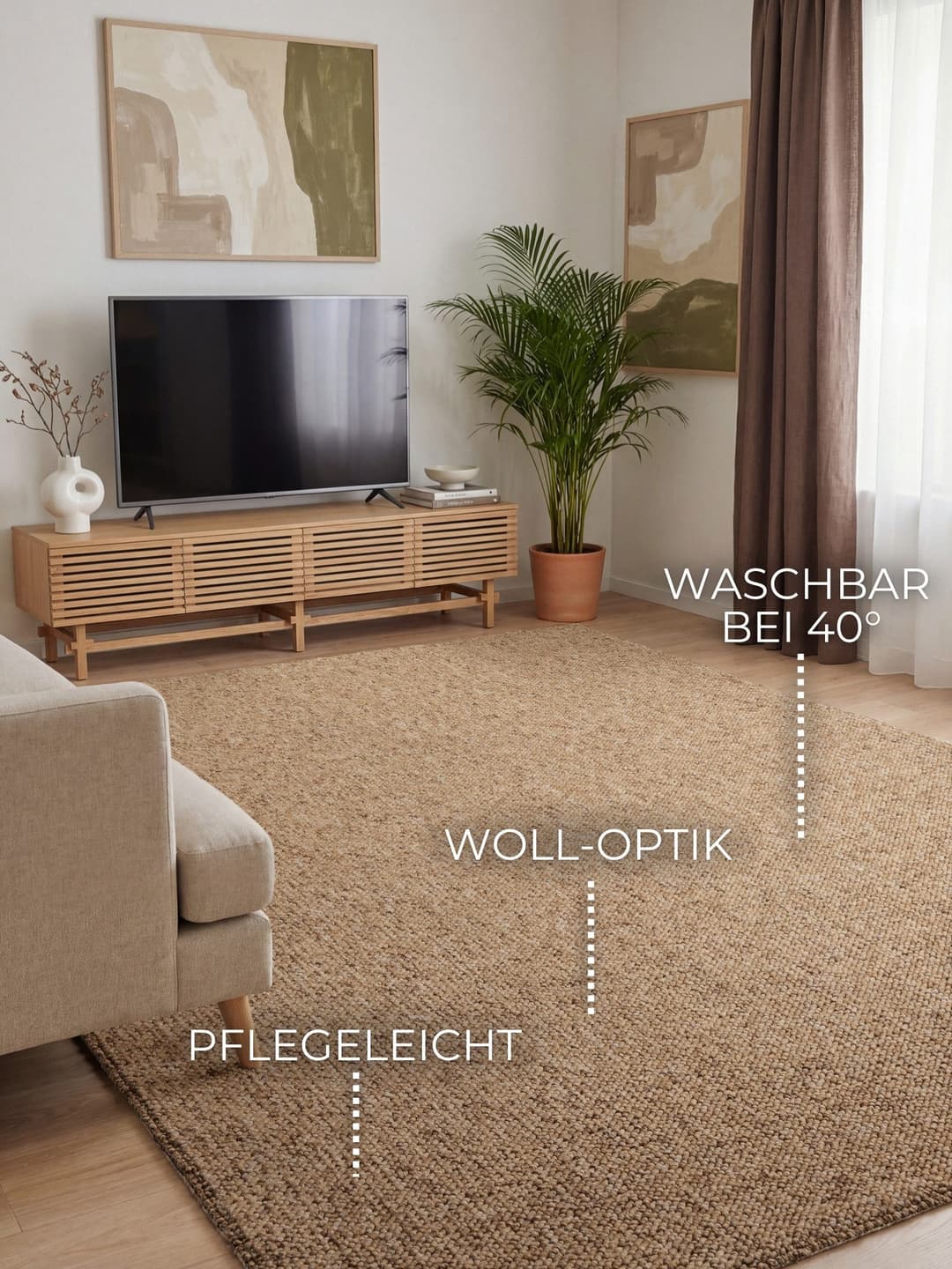 ELLE DECORATION Teppich Rocco | Beige