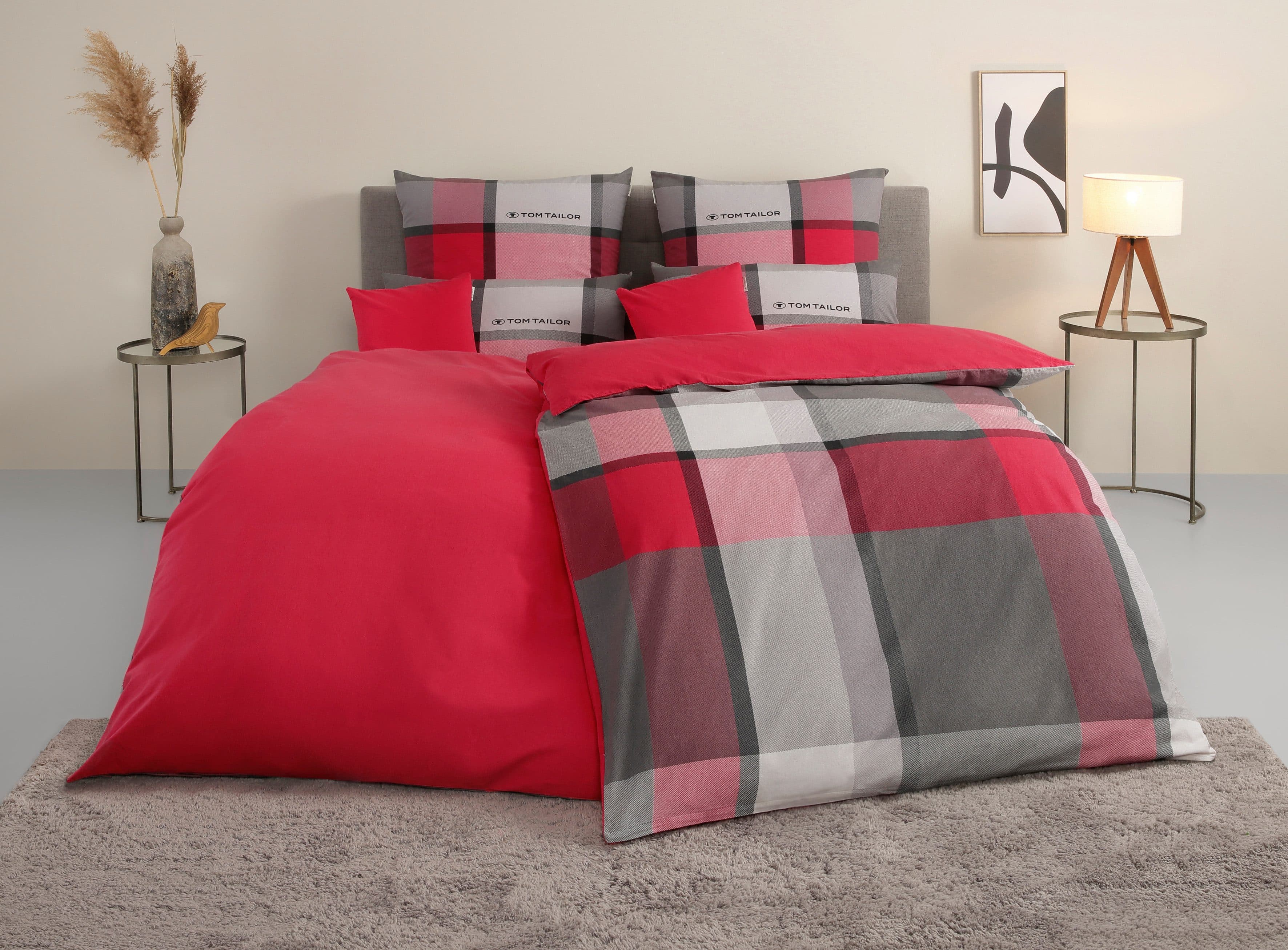 TOM TAILOR HOME Lenny Bettwäsche-Set | Rot