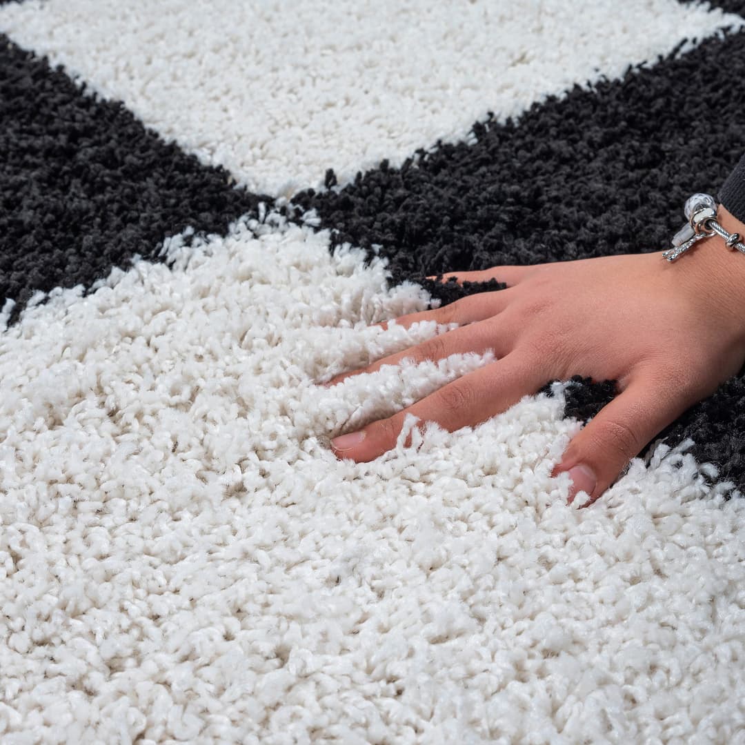 Sanat Hochflor-Teppich Milano 1250 | Schwarz
