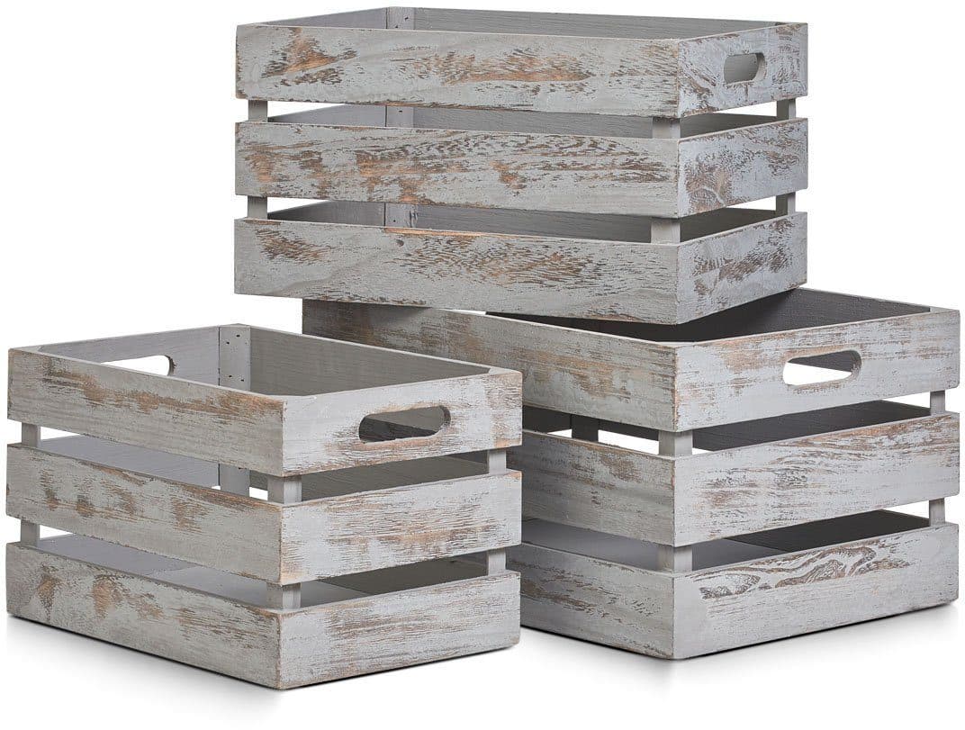 Zeller Present Holzkiste Vintage | Grau
