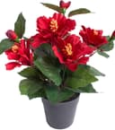 Kunstblume Hibiskus im Topf | Rot