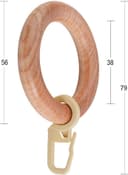 GARESA Gardinenring mit Haken | Holztöne 2