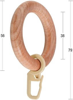 GARESA Gardinenring mit Haken | Holztöne