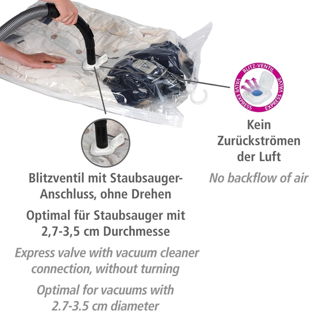Wenko Kleidersack Vakuum Größe L | Transparent