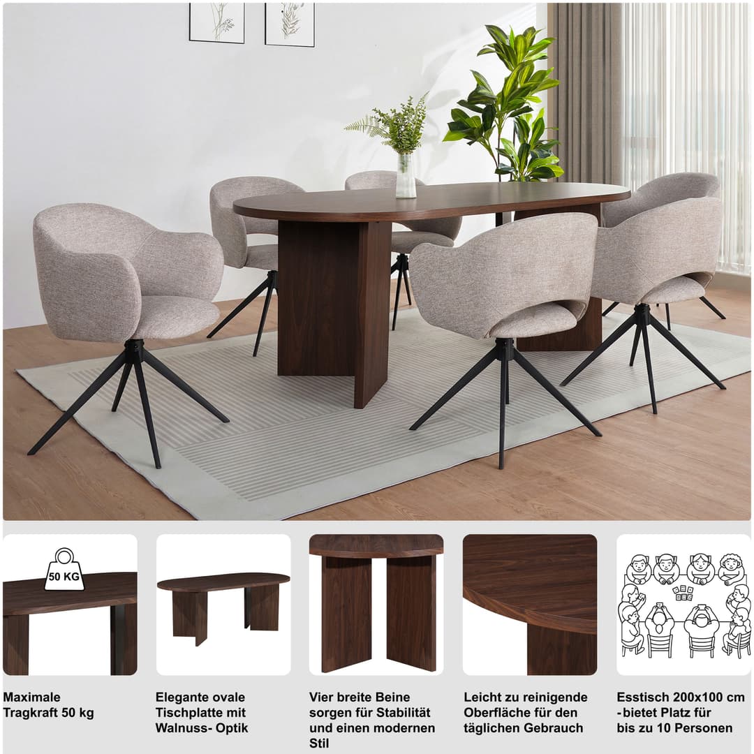 OTTO home Esstisch Callii | Braun