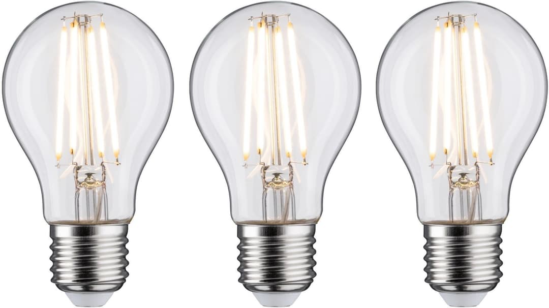 Paulmann LED-Filament 3er Pack 9W E27 2700K klar dimmbar | Transparent