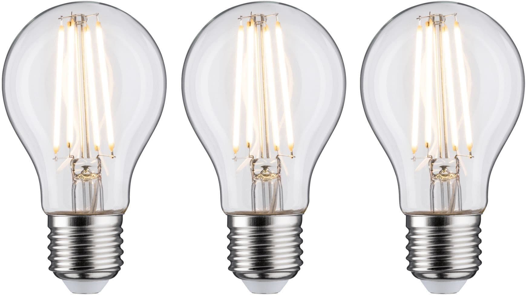 Paulmann LED-Filament 3er Pack 9W E27 2700K klar dimmbar | Transparent