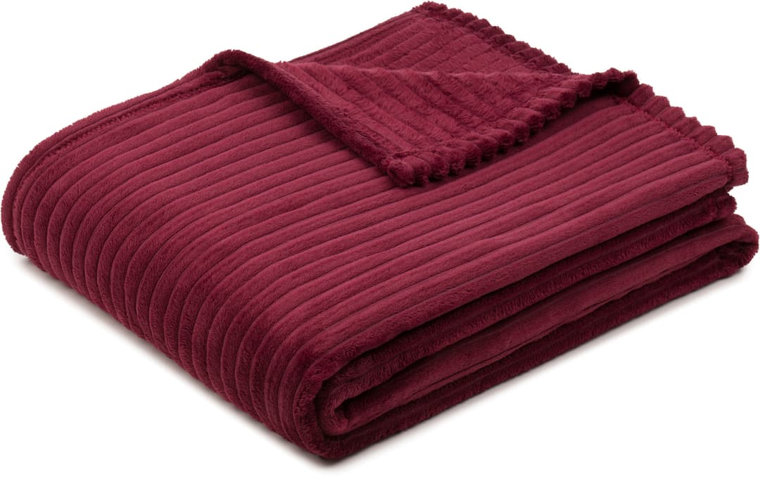 Wohndecke Feincord Kuscheldecke | Rot