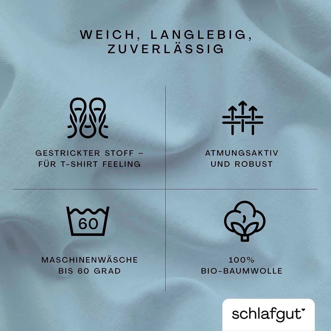 Schlafgut Spannbettlaken CASUAL | Blau