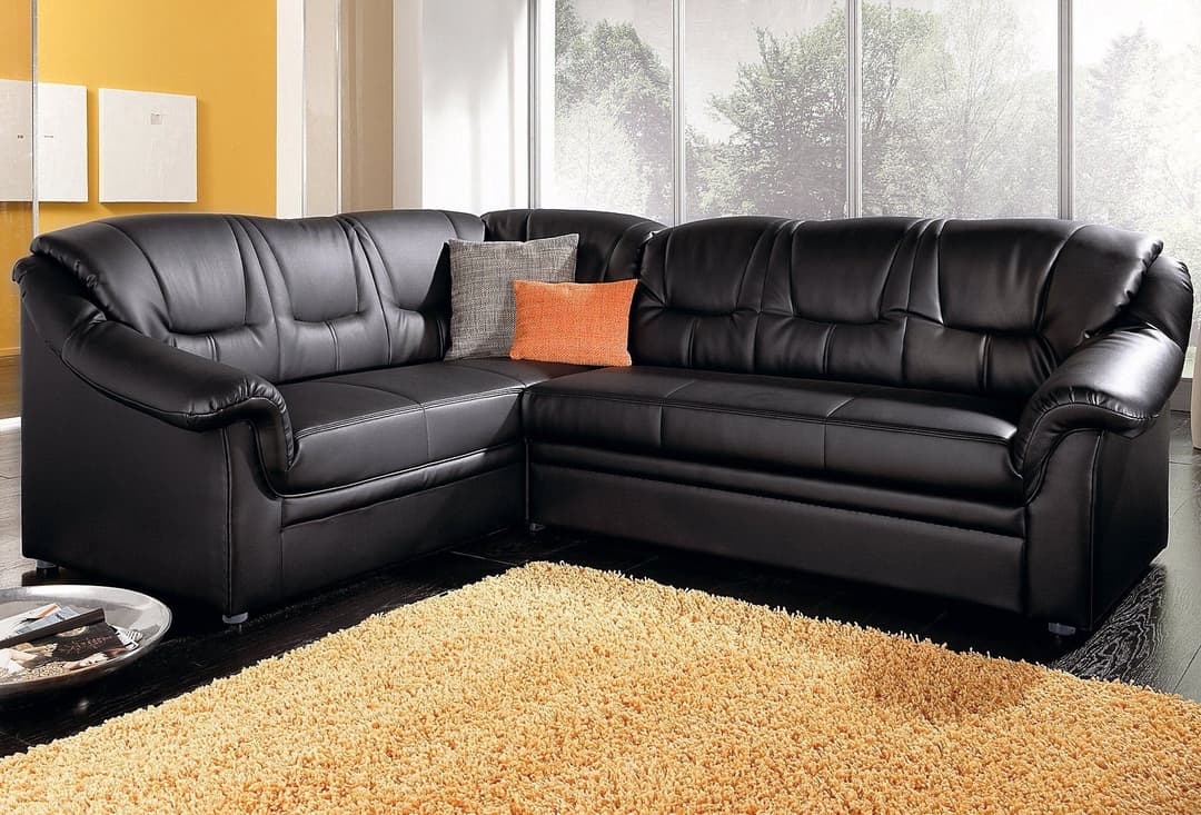 DOMO collection Ecksofa Montana | Schwarz