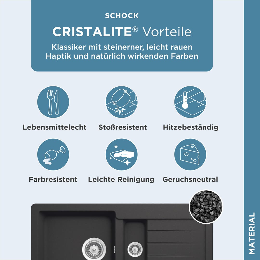 Schock Granitspüle Typos DS | Schwarz