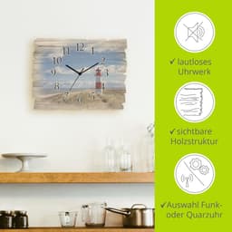 Artland Wanduhr Leuchtturm Sylt | Mehrfarbig