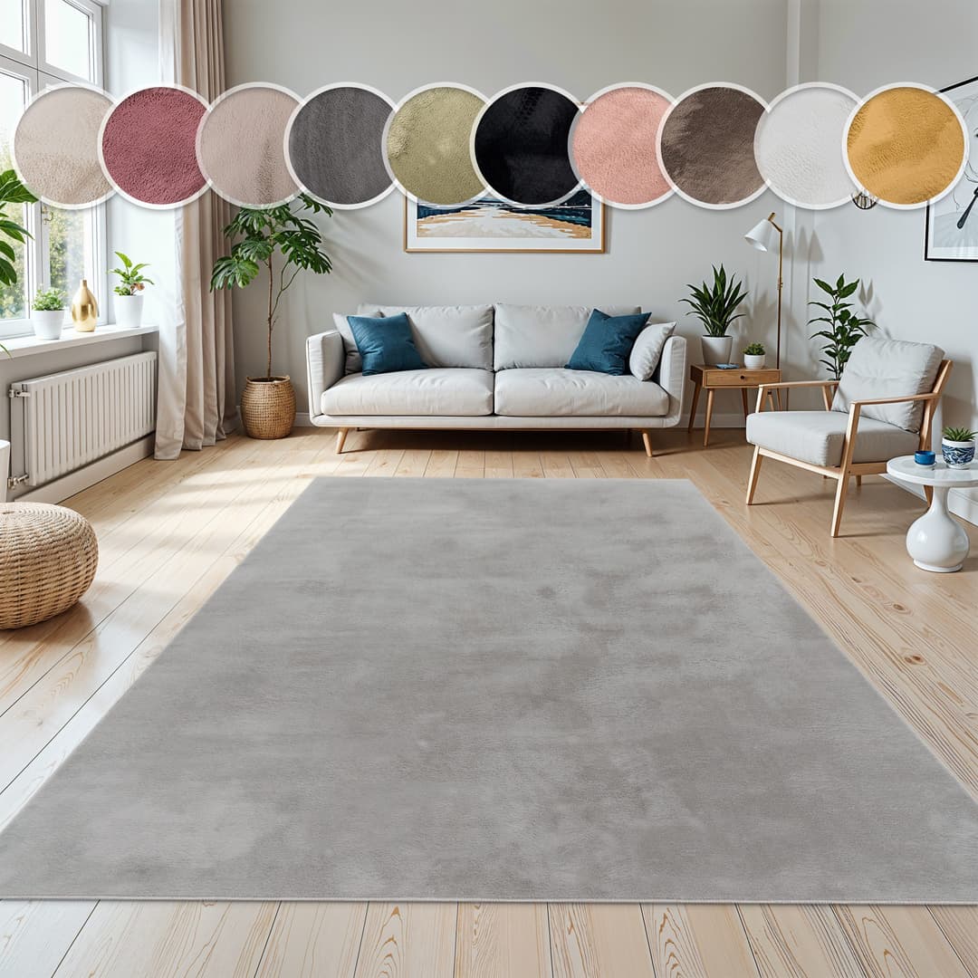 Paco Home Fellteppich Kunstfell Soft 380 | Grau