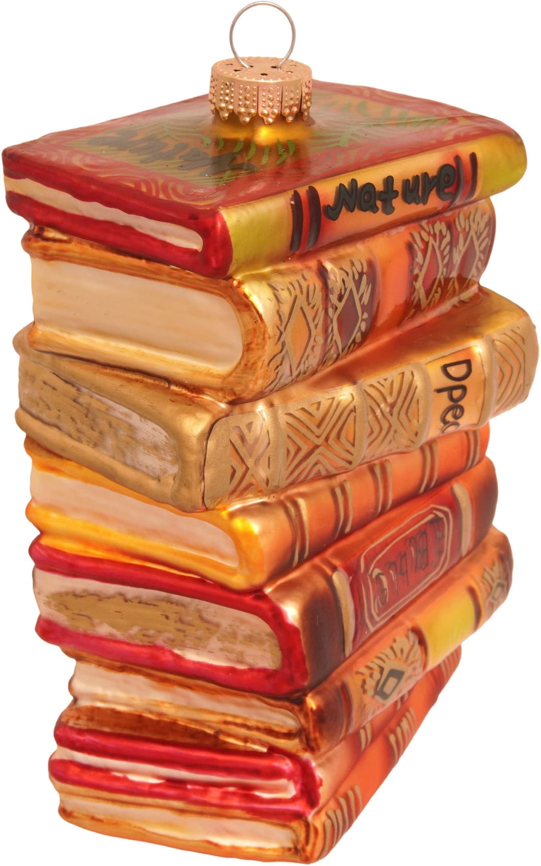 Krebs Glas Lauscha Christbaumschmuck Antiker Bücherstapel | Braun