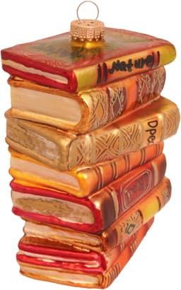 Krebs Glas Lauscha Christbaumschmuck Antiker Bücherstapel | Braun