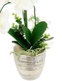 Kunstblume Arrangement Orchidee/Gras | Weiß 2