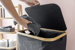 WENKO Wäschetruhe Ecori | Schwarz