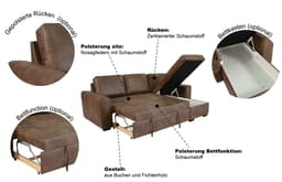Trends by HG Ecksofa Poll L-Form | Braun
