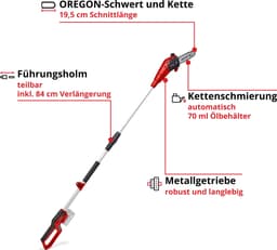 Einhell Akku-Hochentaster GC-LC 18/20 Li T-Solo | Rot