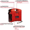 Einhell Koffer-Kompressor TE-AC 36/8 Li OF Set-Solo | Rot 3