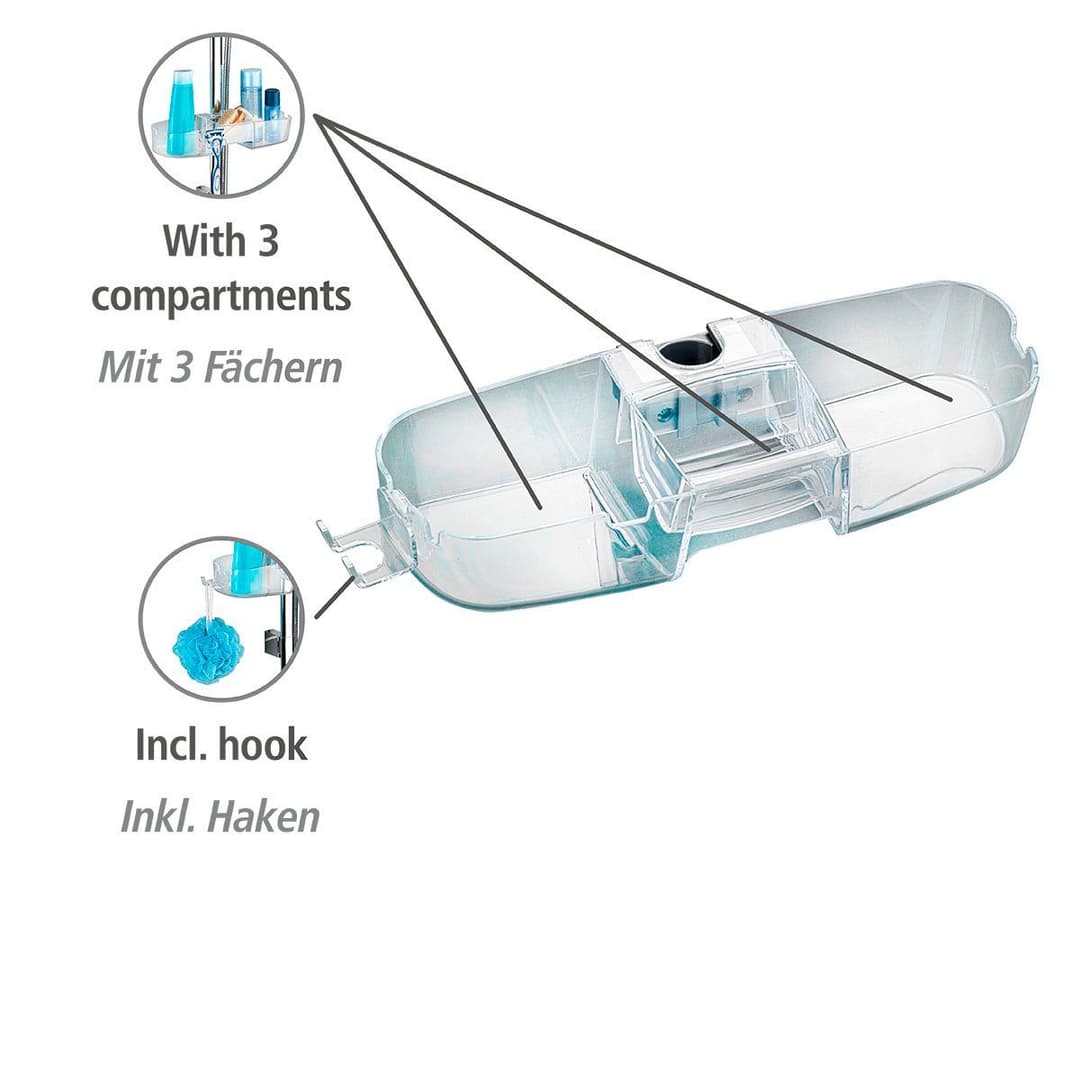 Wenko Duschstangencaddy Premium | Transparent