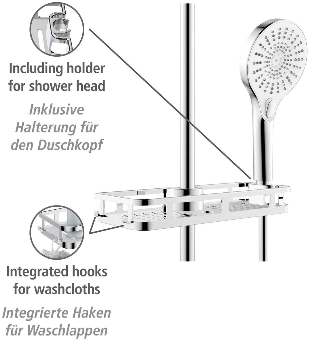 WENKO Duschablage Libertà | Silber