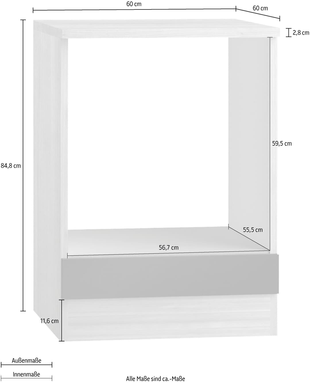 OPTIFIT Herdumbauschrank Faro | Schwarz