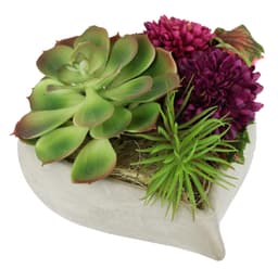 Kunstblume Succulenten/Zierkohl | Braun