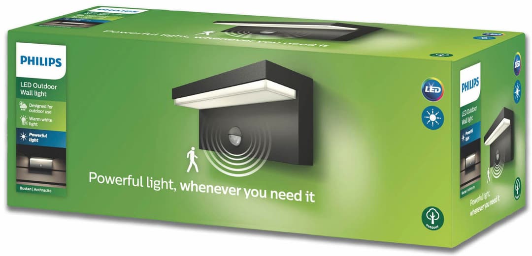 Philips LED Außen-Wandleuchte myGarden Bustan | Grau