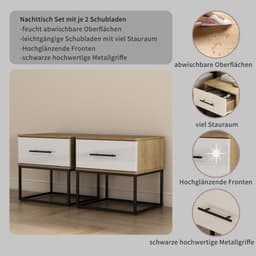 Nachttisch Set Lucca | Weiß